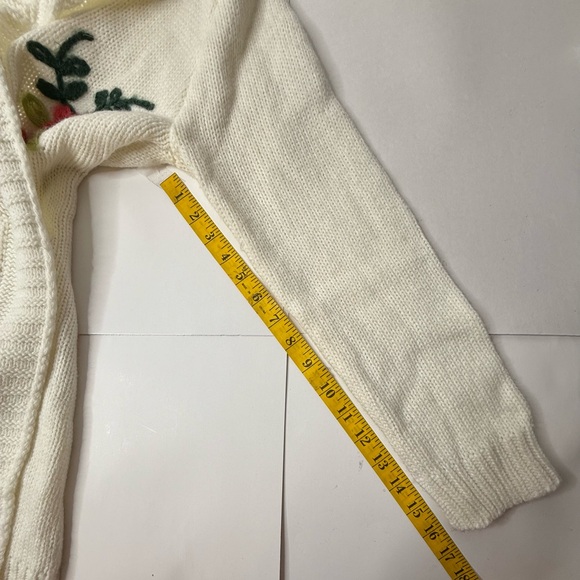 Cardigan Floral Knitted Identita Collection Womens Size Small Cream Multicolored - Picture 5 of 10